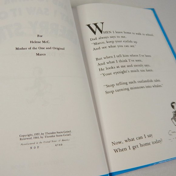 And To Think That I Saw It On Mulberry Street Book Club Edition 1964 Dr. Seuss - Picture 7 of 16